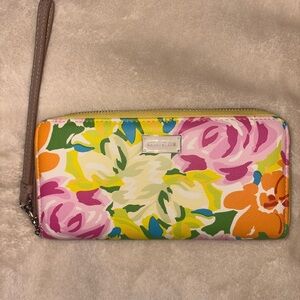 Anne Klein Vibrant Floral Wristlet - Pink, Orange, Yellow